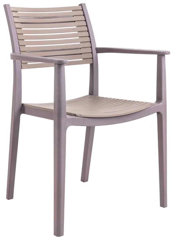Πολυθρόνα AKRON PP-UV Καφέ/Sand Beige 60x55x85cm
