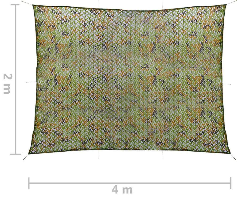 vidaXL Δίχτυ Σκίασης Παραλλαγής Πράσινο 2 x 4 μ. με Σάκο Αποθήκευσης