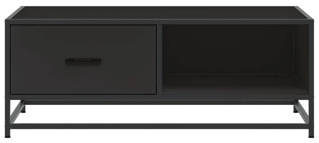 vidaXL Τραπεζάκι Σαλονιού Μαύρο 90x57x35 εκ. Επεξ. Ξύλο &amp; Μέταλλο