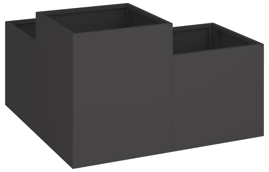 vidaXL Γλάστρα Κήπου 80x80x48 εκ Μαύρο Ατσάλι