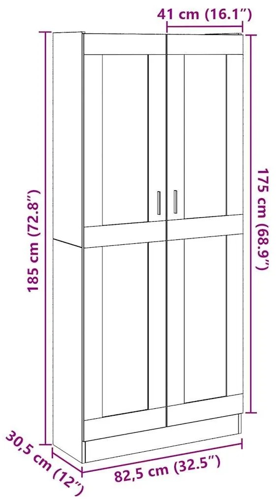 Ντουλάπι Όψη Παλαιού Ξύλου 82,5x30,5x185 εκ. Επεξεργασμένο Ξύλο - Καφέ