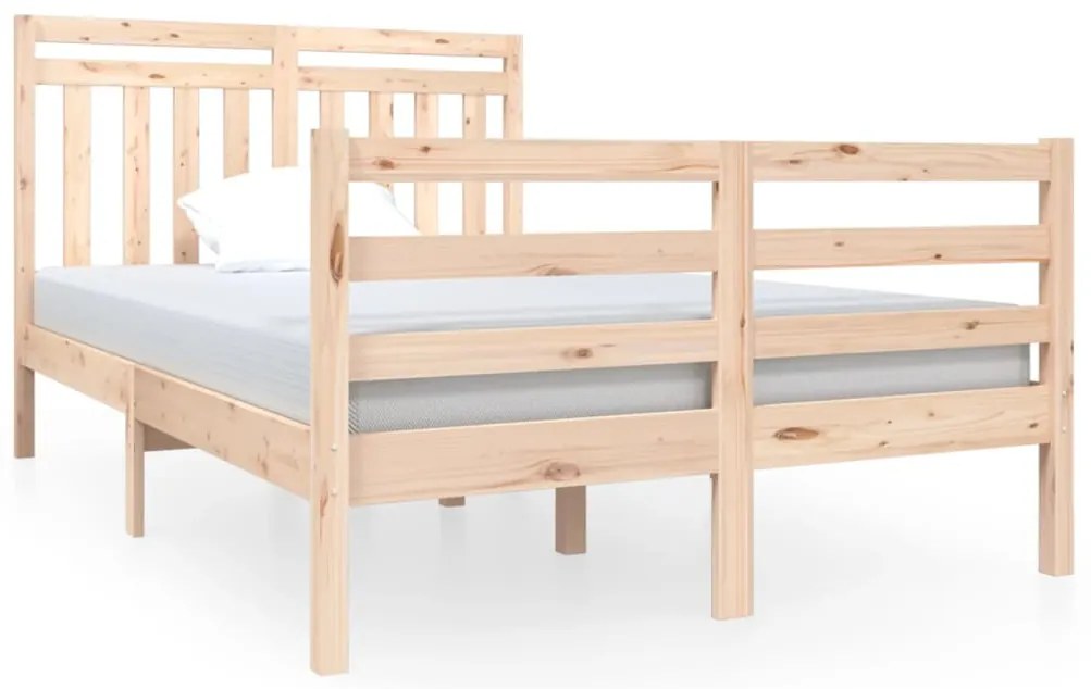 vidaXL Πλαίσιο Κρεβατιού 120 x 190 εκ. από Μασίφ Ξύλο Small Double