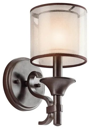 Απλίκα Φωτιστικό Τοίχου 1xE14 Lacey Elstead Lighting KL-LACEY1-MB Μπρονζέ