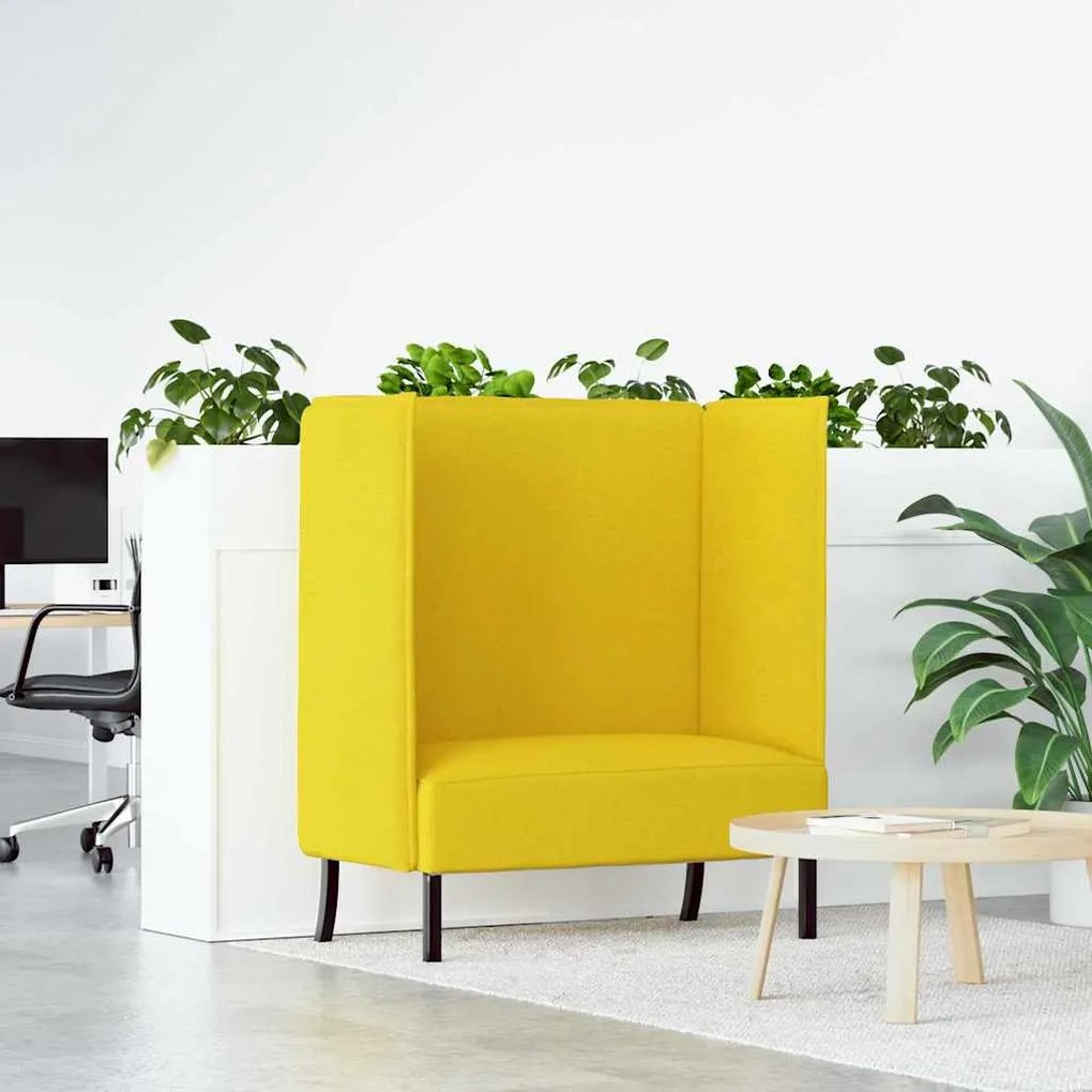 vidaXL Καναπές Highback Ανοιχτό Κίτρινο 109x56x121 εκ. Υφάσματος