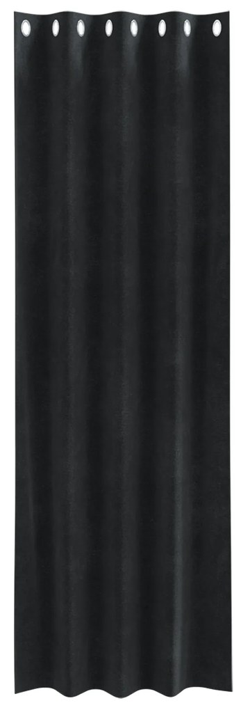 vidaXL Curtains Blackout με Eyelets 2 τεμαχίων Μαύρο Βελούδο