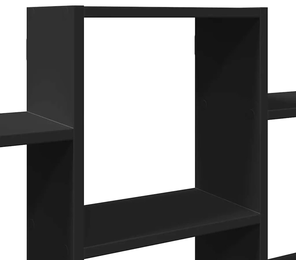 vidaXL Ραφιέρα Τοίχου Μαύρο 159x18x66 εκ. από Επεξ. Ξύλο