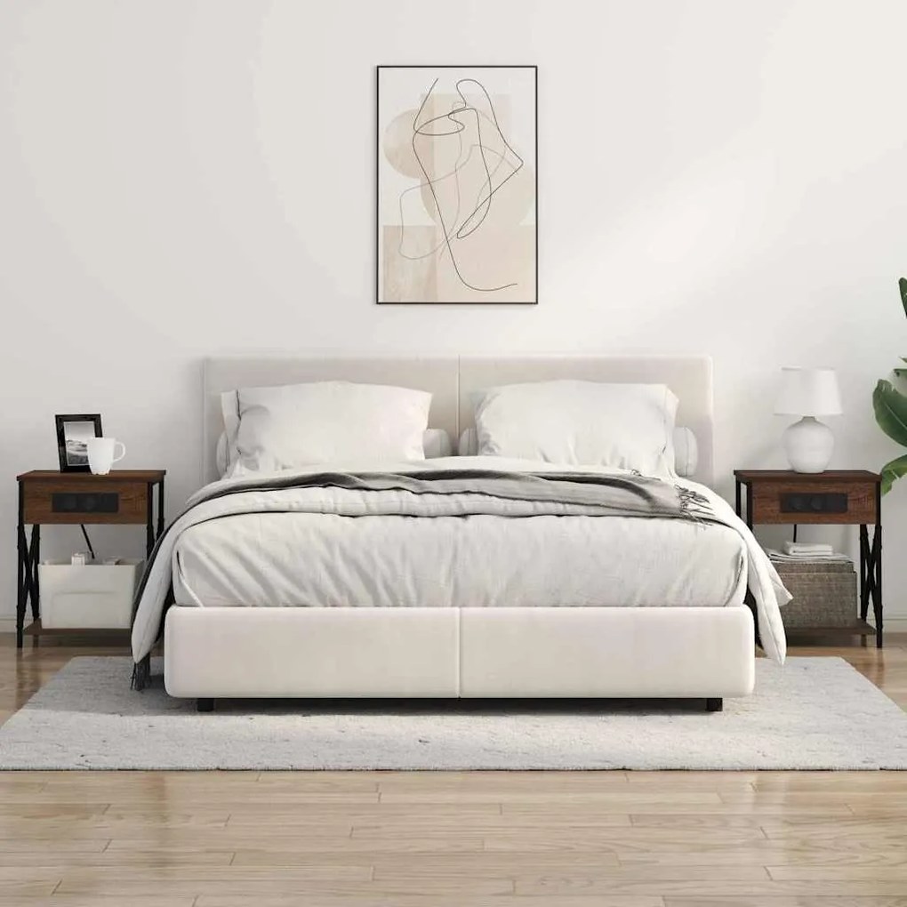 vidaXL Κομοδίνο 2 pcs Καφέ δρυς 41 x 31 x 51 εκ. Επεξεργασμένο ξύλο