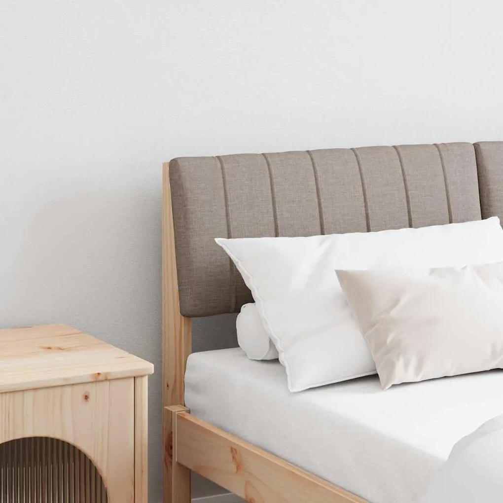 vidaXL Ταπετσαρισμένο κεφαλάρι Taupe 140 cm Στερεά ξυλεία πεύκου