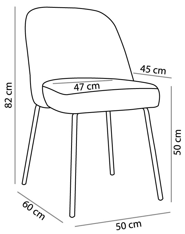 VOTSALO ΚΑΡΕΚΛΑ ΓΚΡΙ 50x60xH82cm - 03-1044