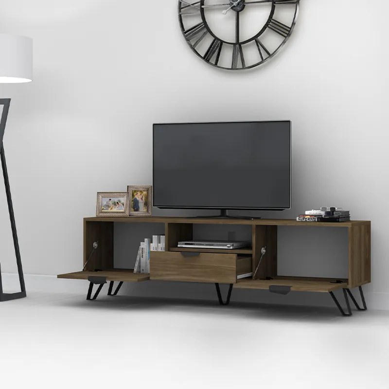 Έπιπλο τηλεόρασης Jasmine Megapap χρώμα καρυδί 170x35x50εκ.