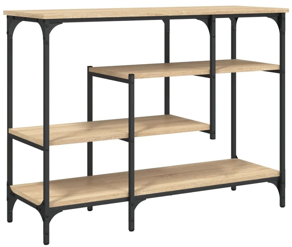 vidaXL Τραπέζι Κονσόλα με Ράφια Sonoma Δρυς 100 x 35 x 75 εκ.