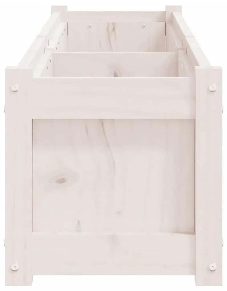 vidaXL Ζαρντινιέρα Λευκή 150 x 31 x 31 εκ. από Μασίφ Ξύλο Πεύκου