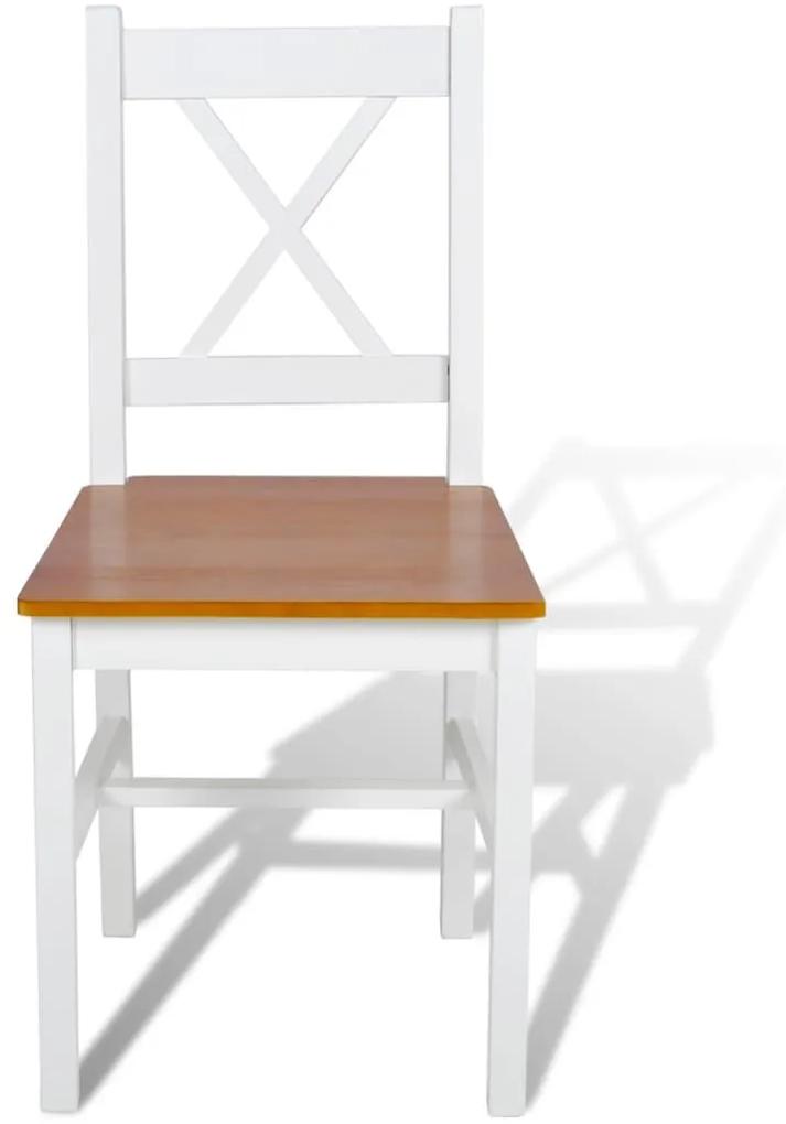 Καρέκλες Τραπεζαρίας 6 τεμ. Λευκές από Ξύλο Πεύκου - Λευκό