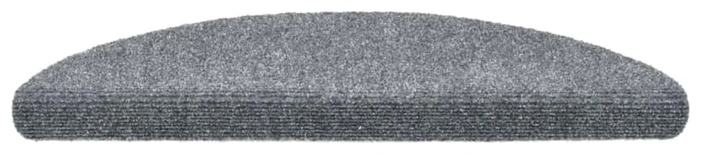 vidaXL Πατάκια Σκαλιών Αυτοκόλλητα 20 τεμ. Ανοιχτό Γκρι Ημίκυκλα 56x17x3 εκ.