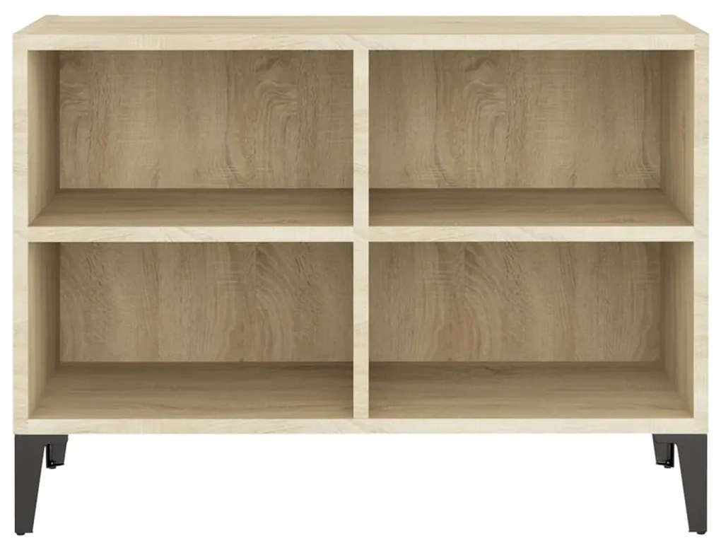 vidaXL Έπιπλο Τηλεόρασης Καπνιστή Δρυς 69,5x30x50 εκ Μεταλλικά Πόδια