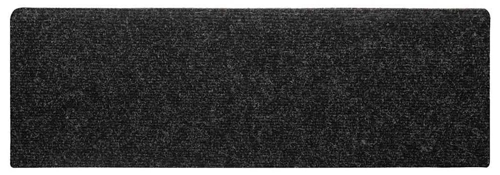 vidaXL Αυτοκόλλητα Πατάκια Σκαλιών 30 τεμ. 65x21x4 εκ. Μαύρα Ορθογώνια Άκρα