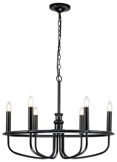 Πολυέλαιος Κρεμαστό Φωτιστικό 6xE14 Capitol Hill Elstead Lighting-KL-CAPITOL-HILL6-BLK-Μαύρο KL-CAPITOL-HILL6-BLK
