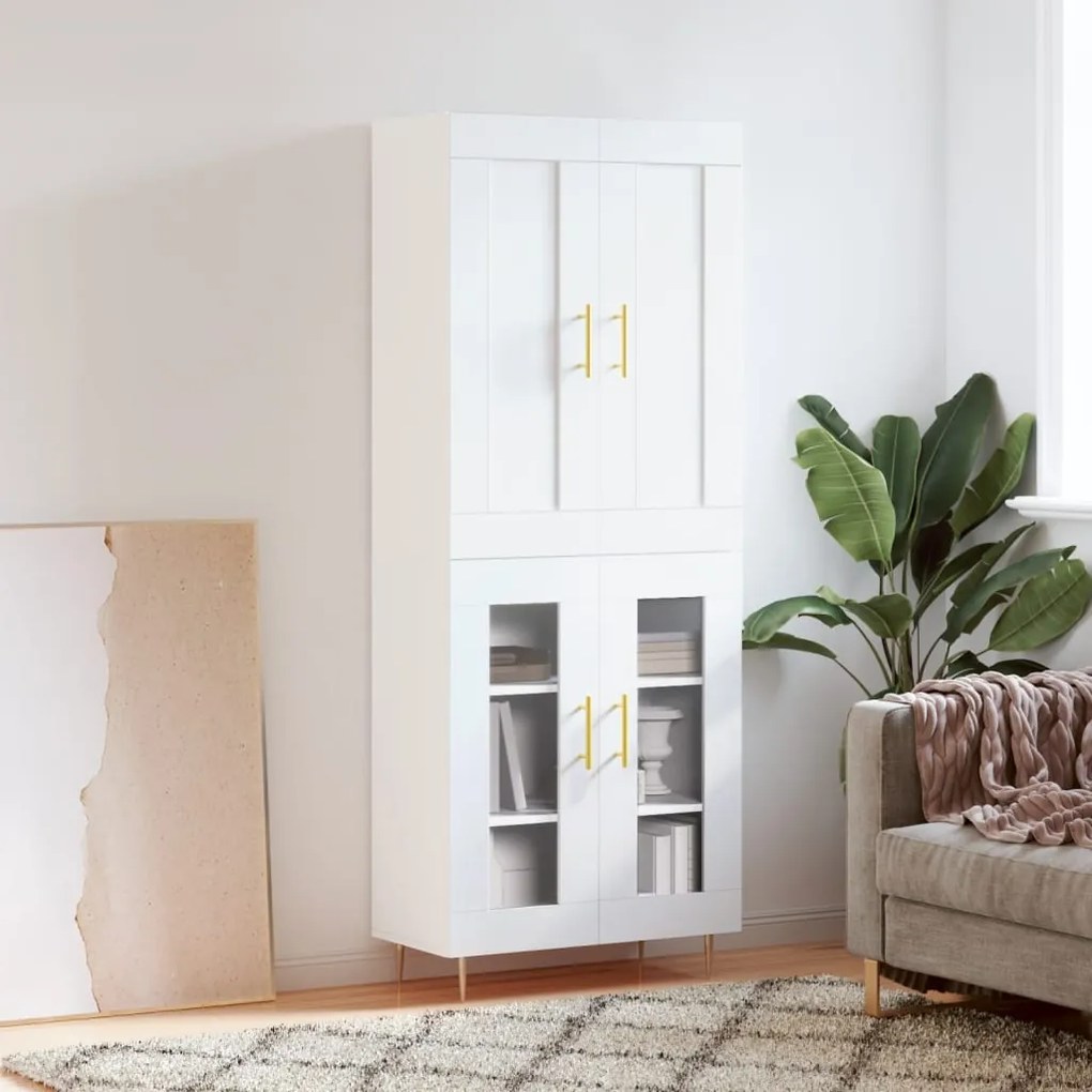 vidaXL Ντουλάπι Λευκό 69,5x34x180 εκ. από Επεξεργασμένο Ξύλο
