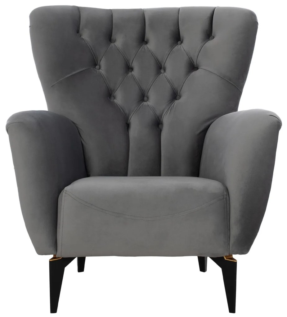 ΠΟΛΥΘΡΟΝΑ ΜΠΕΡΖΕΡΑ Τ. CHESTERFIELD ΒΕΛΟΥΔΟ ΓΚΡΙ 87x88x100 εκ. 87x88x100 εκ.