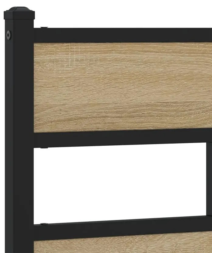 vidaXL Σκελετός Κρεβ. Χωρίς Στρώμα Sonoma Δρυς 100x200 εκ. Μεταλλικό