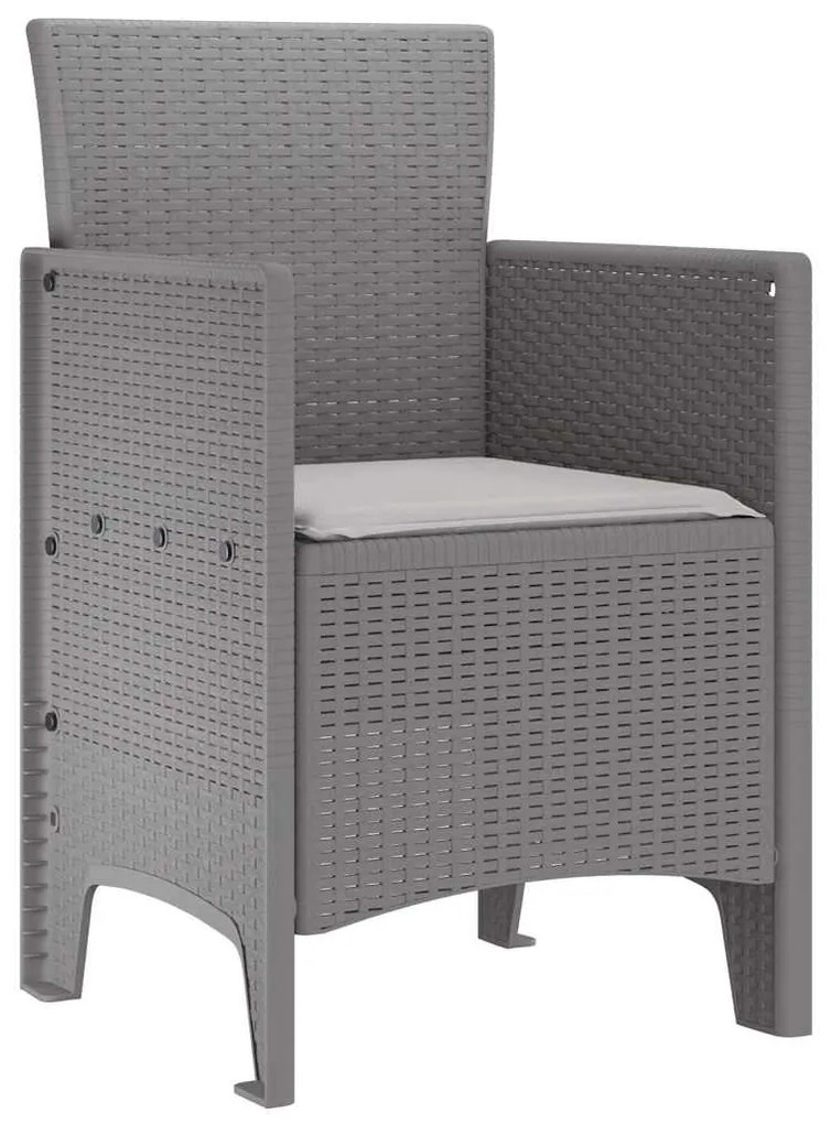 vidaXL Καρέκλα Κήπου 4 pcs Ανοιχτό γκρι 53 x 49 x 85 εκ. PP