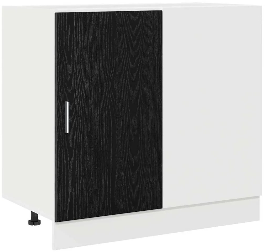 vidaXL Κουζίνα Γωνιακό Βασικό Ντουλάπι Μαύρη δρυς 86 x 46 x 81,5 εκ.