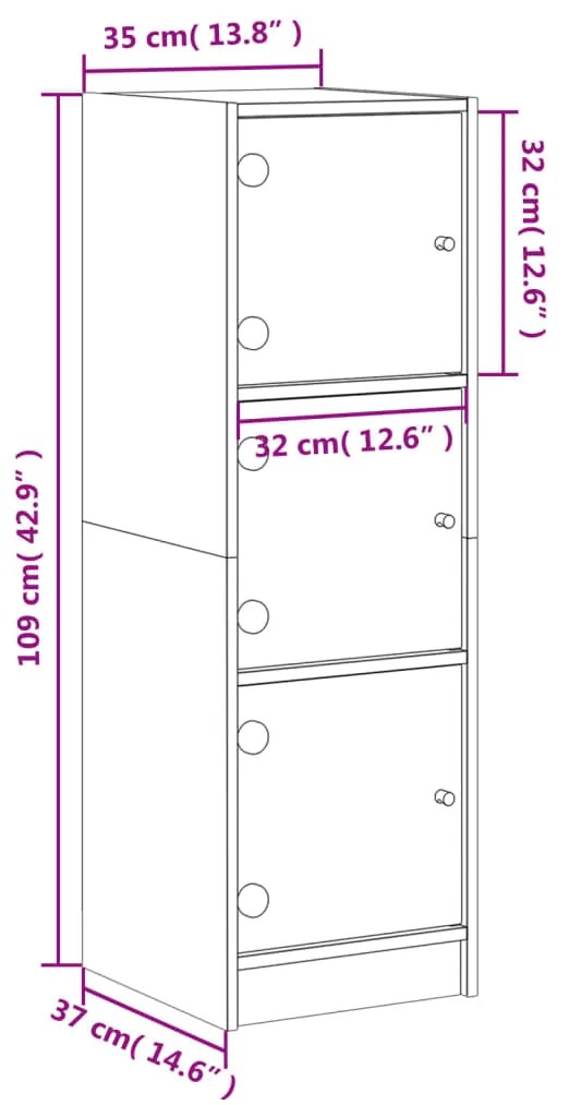 ΝΤΟΥΛΑΠΙ ΚΑΦΕ ΔΡΥΣ 35 X 37 X 109 ΕΚ. ΜΕ ΓΥΑΛΙΝΕΣ ΠΟΡΤΕΣ 836391