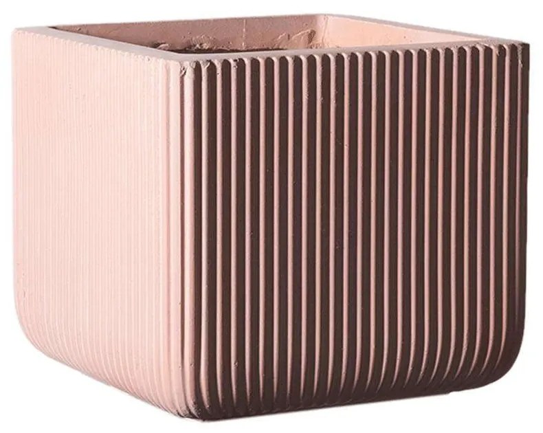 Κασπώ Πήλινο Τετράγωνο Stripe L C-3050-8 37x37x33cm Somon Supergreens Πηλός