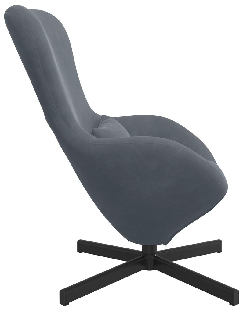 vidaXL Πολυθρόνα Αυγού Dark Grey Βελούδο