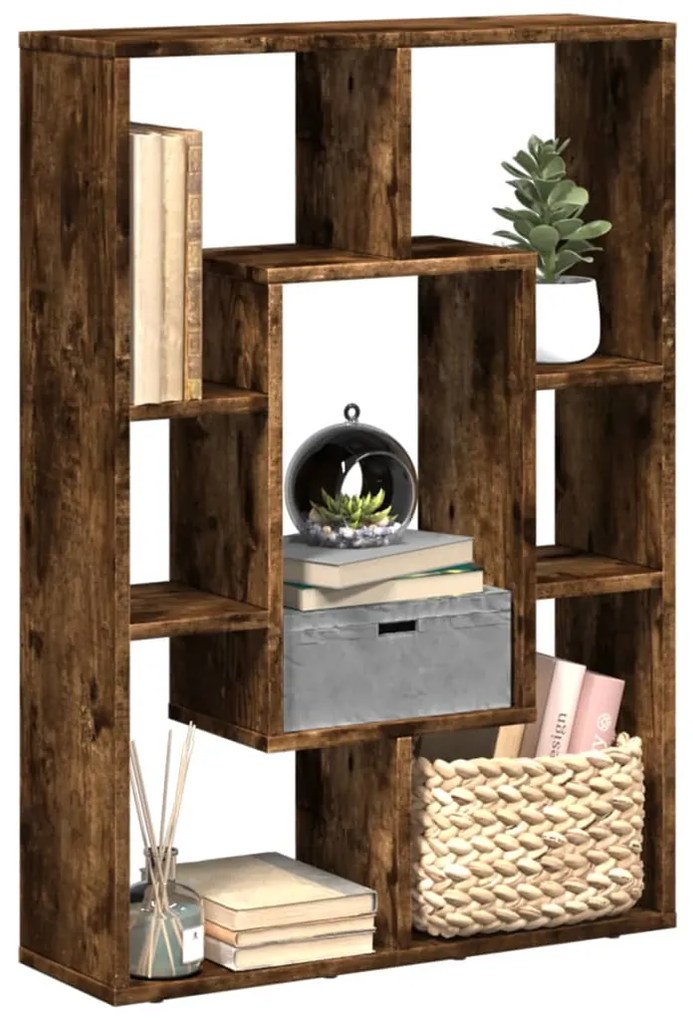 Βιβλιοθήκη Καπνιστή Δρυς 63x20x90 εκ. από Επεξεργασμένο Ξύλο