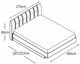 Κρεβάτι ξύλινο με δερμάτινη/ύφασμα ROXAN 160x190 DIOMMI 45-002