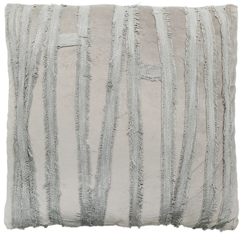 SILVER STRIPES ΔΙΑΚΟΣΜΗΤΙΚΟ ΜΑΞΙΛΑΡΙ ΥΦΑΣΜΑ ΓΚΡΙ 50x50xH10cm - 014524