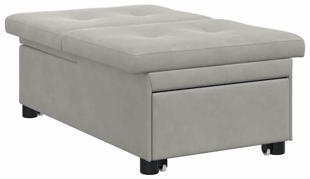 vidaXL Κρεβάτι καναπές Ανοιχτό γκρι 67 x 194 x 82 εκ Υφασμά Μικροΐνας