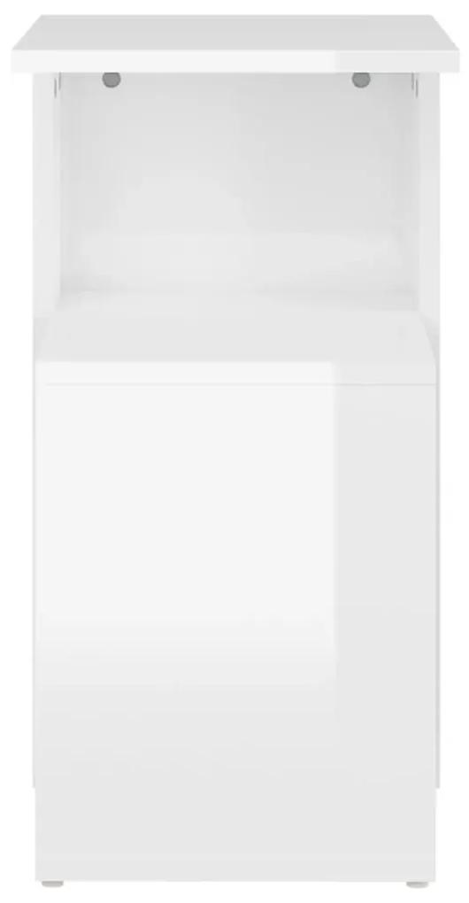Τραπέζι Βοηθητικό Γυαλιστερό Λευκό 36 x 30 x 56 εκ. Μοριοσανίδα - Λευκό