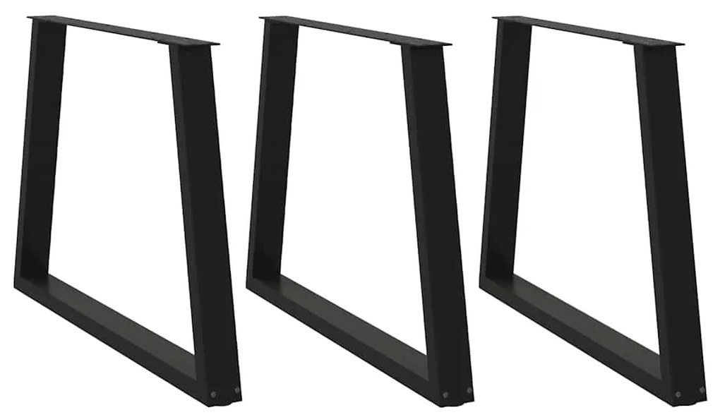 vidaXL Πόδια Τραπεζαρίας Σχήματος V 3 τεμ. Μαύρο 90x(72-73,3) εκ. Ατσάλι