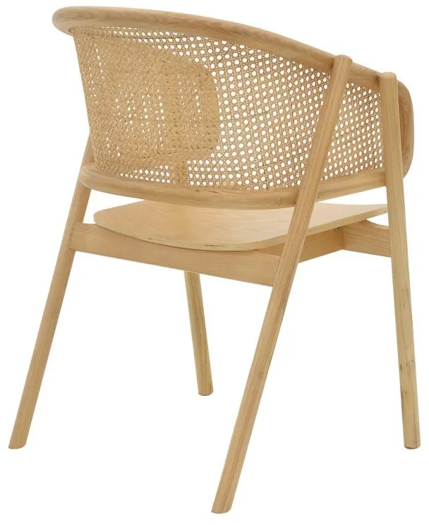 Πολυθρόνα Wenzy pakoworld φυσικό Rattan - μασίφ ξύλο toon 58x58x82εκ