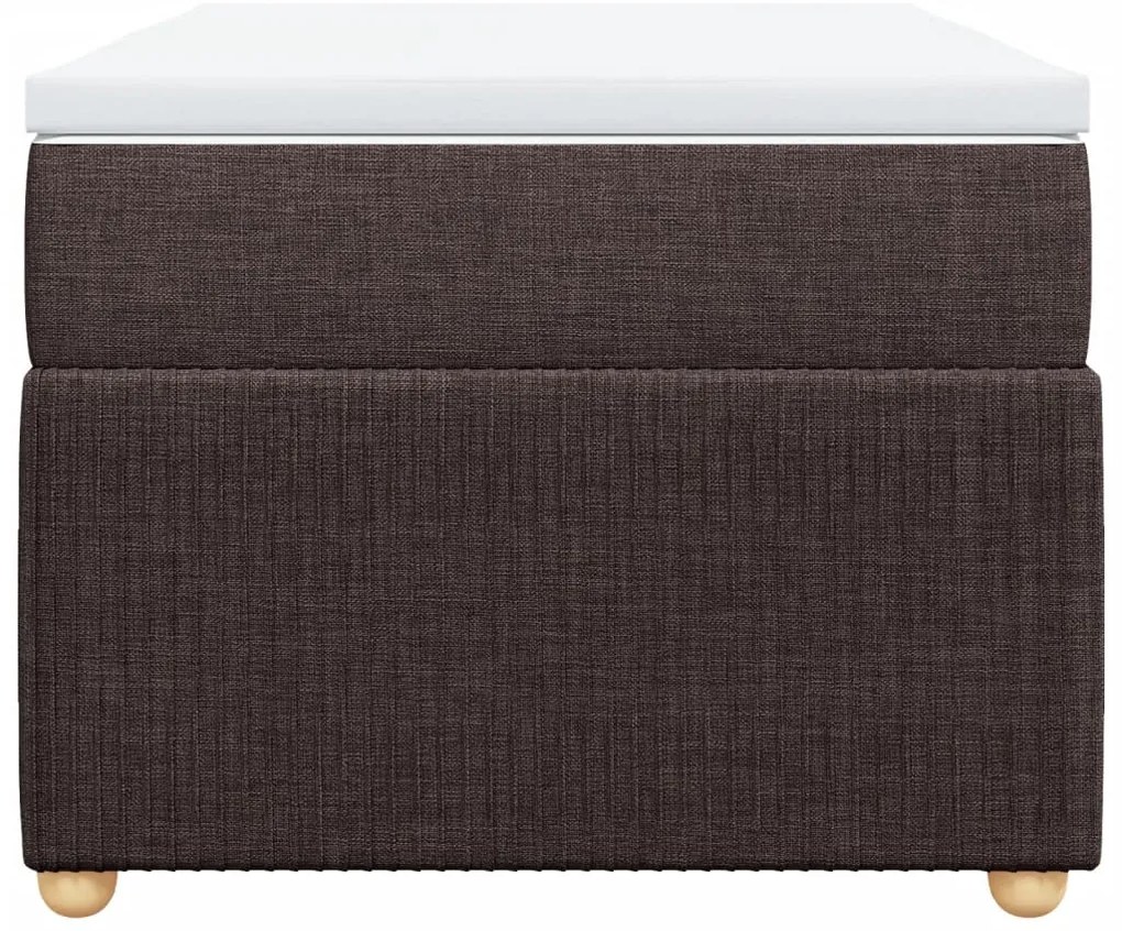 vidaXL Κρεβάτι Boxspring με Στρώμα Σκούρο Καφέ 90x200 εκ. Υφασμάτινο