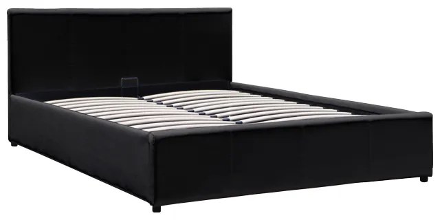 Κρεβάτι Dellia pakoworld με αποθηκευτικό χώρο pu μαύρο 120x200εκ