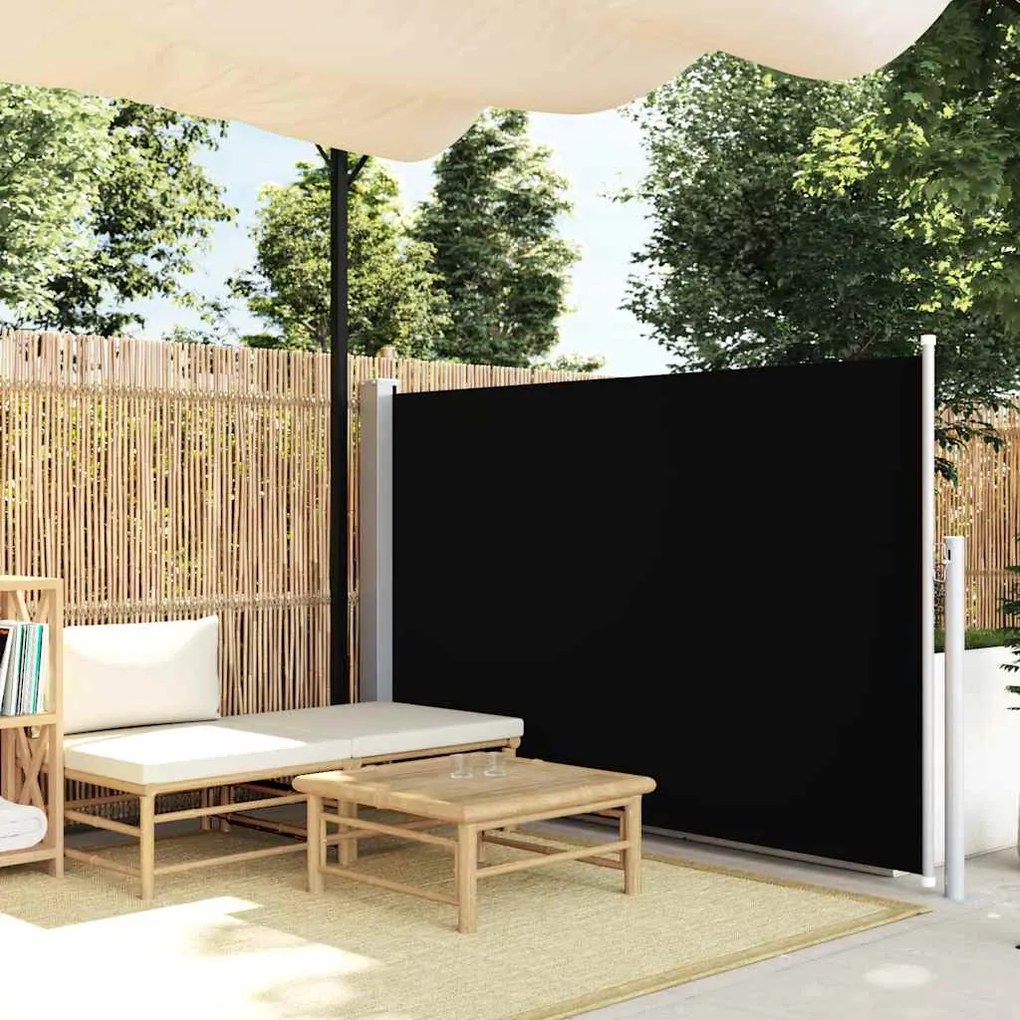 vidaXL Σκίαστρο Πλαϊνό Συρόμενο Μαύρο 140 x 300 εκ.