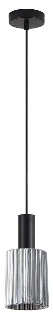 Φωτιστικό Οροφής  SE21-BL-4-GL1 ADEPT TUBE Black Pendant Smoked Glass+ - 51W - 100W - 77-8483