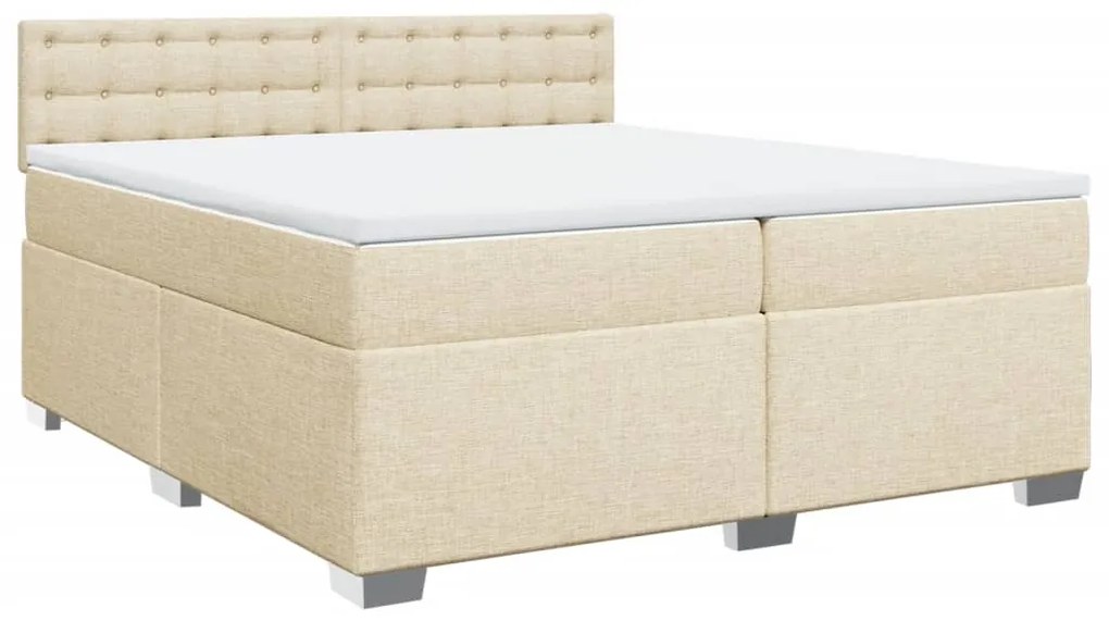 ΚΡΕΒΑΤΙ BOXSPRING ΜΕ ΣΤΡΩΜΑ ΚΡΕΜ 200X200 ΕΚ. ΥΦΑΣΜΑΤΙΝΟ 3286014