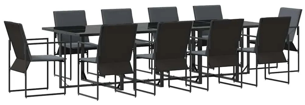 vidaXL Σέτ φαγητού για κήπο 11 pcs Μαύρο Ατσάλι