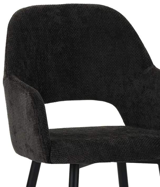 Καρέκλα - Πολυθρόνα Factols Inart μαύρο ύφασμα-πόδι μαύρο μέταλλο 53x61x84εκ 2αδα 53x61x84 εκ.