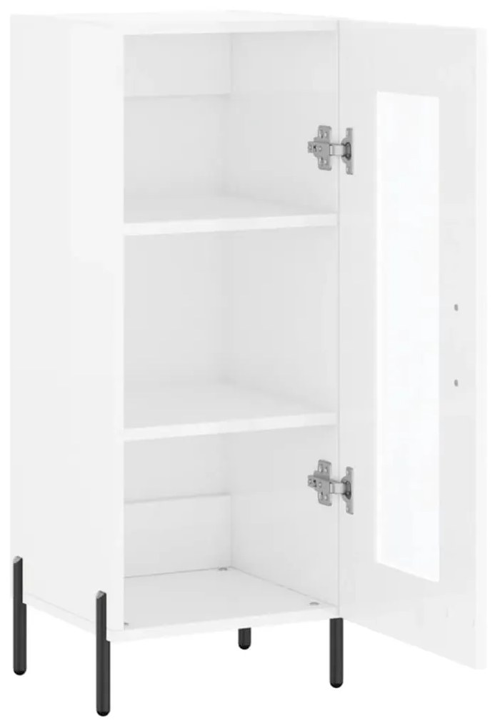 vidaXL Ντουλάπι Γυαλιστερό Λευκό 34,5x34x90 εκ. Επεξεργασμένο Ξύλο