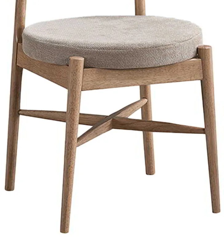 Καρέκλα Raudi pakoworld rubberwood σε φυσική-μπεζ απόχρωση 45.5x45.5x81εκ