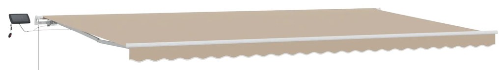 vidaXL Χειροκίνητη Ανασυρόμενη Τέντα Μπεζ με LED 600x300 εκ