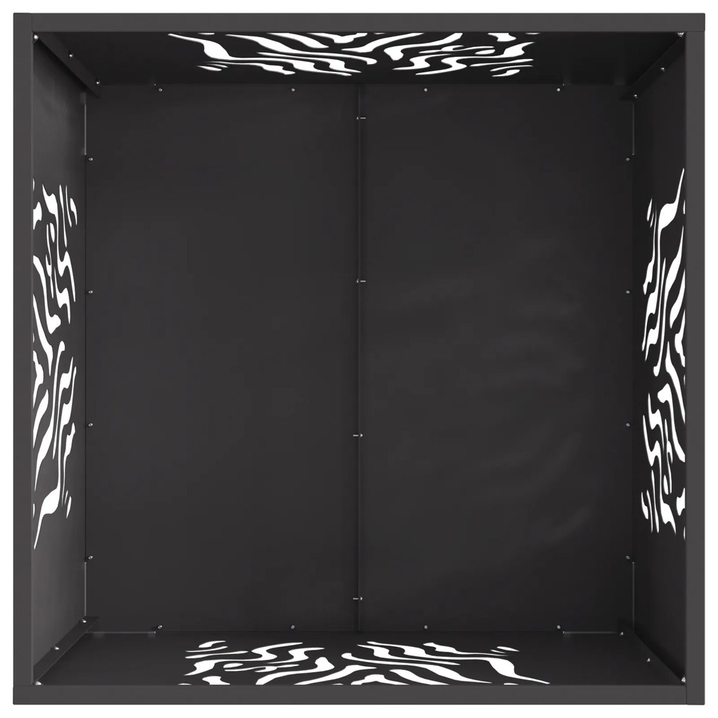 vidaXL Τζάκι Τετράγωνο Μαύρο 60x60x40 εκ Ατσάλι