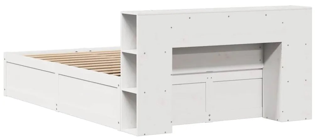 vidaXL Σκελετός Κρεβ. Χωρίς Στρώμα Λευκό 140x200 εκ Μασίφ Πεύκο