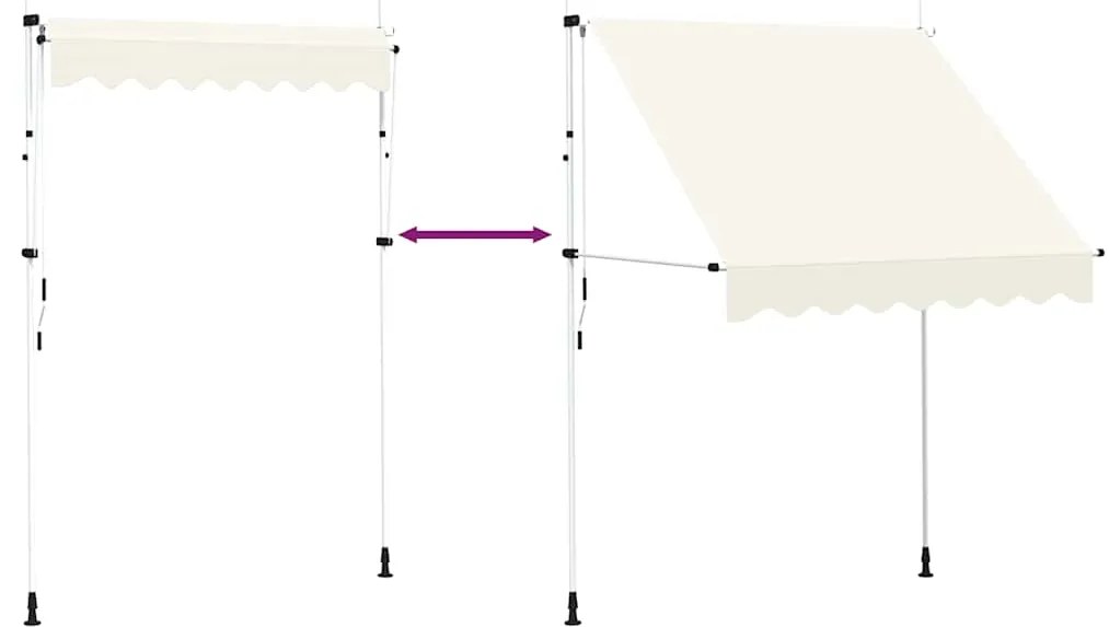 vidaXL Τέντα Συρόμενη Χειροκίνητη Κρεμ 200 εκ.