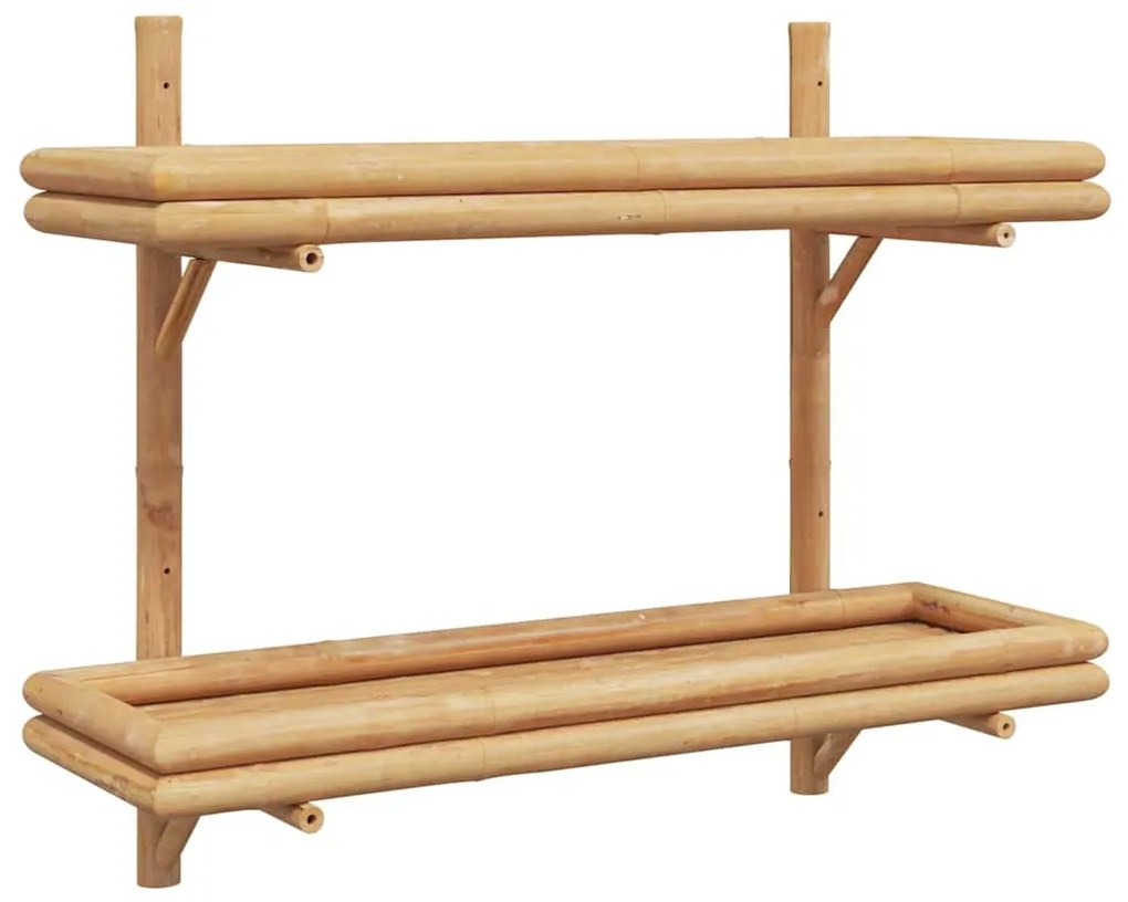 vidaXL Επιτοίχιο Ράφι με ράφι Επιτοίχιο Καφέ 75 x 26 x 60 εκ Μπαμπού